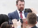 Markwayne Mullin faces scrutiny over his military experience after controversial comments about war amid his election as the new DHS secretary. (Photo by Anna Moneymaker / GETTY IMAGES NORTH AMERICA / Getty Images via AFP)