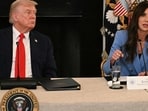 Kristi Noem was removed from her position as Homeland Security Secretary by Trump to serve as Special Envoy for the Shield of the Americas (Photo by Jim WATSON / AFP)