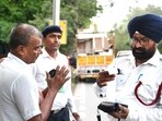Police said that 3,000 personnel, including 79 teams with alcometers were deployed across major intersections and vulnerable stretches. (HT PHOTO)