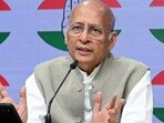 Senior Congress leader Abhishek Singhvi addresses the media in New Delhi. (ANI)