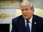 US President Donald Trump speaks during a meeting in the Oval Office of the White House amid the US-Iran war(Bloomberg)