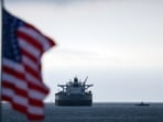 As per the IRGC, the American ship "was hit by a missile in the north of the Persian Gulf" and "is currently on fire". 