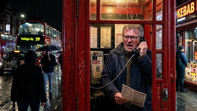 A man in Manchester got trapped inside a phone box while trying to order a kebab. (Representational image/Gemini AI generated) A man in Manchester got trapped inside a phone box while trying to order a kebab. (Representational image/Gemini AI generated)