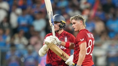 Bethell finished on a score of 105(48) in an innings with seven sixes and eight fours. The tempo of Bethell's innings was perfect, but he ran out of support right at the very end. Nevertheless, one for the young man to be proud of, as he now has centuries in all three formats to his name. The heart of England's future. (PTI) Bethell finished on a score of 105(48) in an innings with seven sixes and eight fours. The tempo of Bethell's innings was perfect, but he ran out of support right at the very end. Nevertheless, one for the young man to be proud of, as he now has centuries in all three formats to his name. The heart of England's future. (PTI)