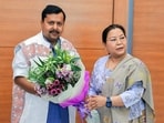 Manipur Deputy Chief Minister Nemcha Kipgen with  BJP National President Nitin Nabin.