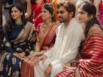 Sneha Reddy and Allu Arjun with Nayanika Reddy ahead of her wedding to Allu Sirish. 