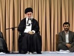 File photo of Iran's Supreme Leader Ayatollah Ali Khamenei speaking at a public event.