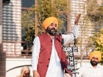 CM Bhagwant Mann addressing a gathering during a lok milni in Bhular Heri village of Sangrur.