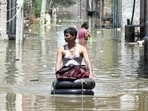 Flooding of a locality near the Yamuna. (HT Archive)