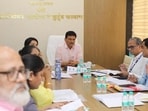 Health minister Prakash Abitkar during a high-level review meeting held at Mantralaya on Thursday. Maharashtra government is mulling stricter provisions under PCPNDT Act to curb female foeticide, with health department examining whether repeat offenders can be booked under MCOCA. (HT)