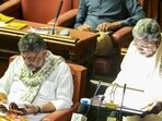 Karnataka chief minister Siddaramaiah presenting the 2026-27 budget. (PTI)