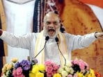 Union home minister Amit Shah during a public address in eastern India earlier this week. (ANI)