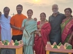 Vijay Deverakonda and Rashmika Mandanna at his hometown Thummanpeta.