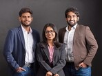 While building a rocket isn’t as common as designing an app or manufacturing an electric vehicle, three friends, (from left) Vinith Shenoy, Kalyani Shinde, and Manan Joshi, saw an opportunity in this niche corner of aerospace. (HT)