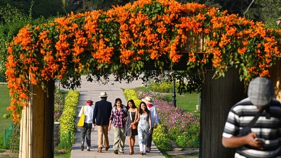 Gram it: Who says Holi is over? The riot of colours that Nature is creating at the Lodhi Garden is still here to prove everyone wrong! Amid the rising temperatures in the Capital, many visitors are heading here to catch the blooming beauties. (Photo: Arvind Yadav/HT)