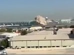 The video circulating on social media showed a large plume of smoke after a loud blast at Dubai International Airport. 