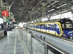 Mumbai, India - January 17, 2023: Preparations is in progress inside the Gundavali Metro Station before the inauguration on Thursday by PM Narendra Modi, at Andheri (East), in Mumbai, India, on Tuesday, January 17, 2023. (Photo by Vijay Bate/HT Photo) (representative image)