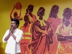 TVK chief Vijay during an event marking the International Women's Day Celebration 2026, in Mamallapuram, Tamil Nadu, Saturday, March 7, 2026. 