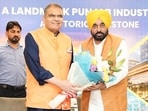 Punjab CM Bhagwant Singh Mann, cabinet minister Sanjeev Arora with others addressing a gathering during the launch of progressive Industrial & Business Development Policy 2026, in Ludhiana on Saturday. Punjab CM Bhagwant Singh Mann, cabinet minister Sanjeev Arora with others addressing a gathering during the launch of progressive Industrial & Business Development Policy 2026, in Ludhiana on Saturday.
