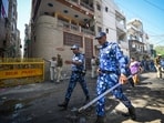 New Delhi, India - March 7, 2026: Police officials seen deployed after a massive uproar sparked over the killing of a 26-year-old man in Delhi's Uttam Nagar area over Holi Water Baloon in New Delhi in New Delhi, India, on Saturday, March 7, 2026. (Photo by Sanchit Khanna/ Hindustan Times)