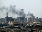 A plume of smoke rises over buildings in Doha, Qatar, on March 5 after an Iranian attack