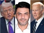 (L-R) = US President Donald Trump, Pakistani businessman on trial Asif Merchant and former President Joe Biden (L-R) = US President Donald Trump, Pakistani businessman on trial Asif Merchant and former President Joe Biden