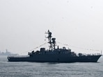 Iranian warship IRIS Dena is seen in the Bay of Bengal during International Fleet Review held at Visakhapatnam, India, Feb. 18, 2026. AP/PTI(AP03_04_2026_000250B) (AP)