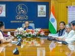 Manipur chief minister Yumnam Khemchand Singh during a cabinet meeting in Imphal. (X)