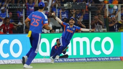 Kishan wasn't done having an impact in the field – another sharp, quick catch to get around and remove Tim Seifert, which all but sounded the death knell for New Zealand. It was already looking like a lost cause. (REUTERS)