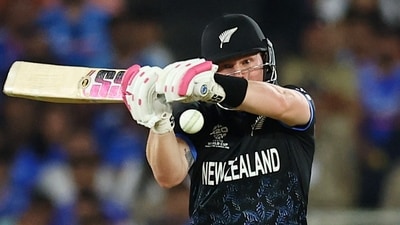 Tim Seifert led a solo effort with the bat through the powerplay. He continued his fine tournament, taking down Hardik Pandya and then Varun Chakravarthy. His knock included five sixes. (REUTERS)