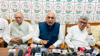 Former chief minister and leader of Opposition Bhupinder Singh Hooda on Sunday claimed that Congress nominee’s victory is sure in the Rajya Sabha elections. (HT File)
