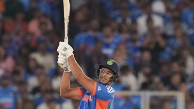 After India's stutter, a big finish was needed to regain momentum – and that is what Shivam Dube provided. All impact as he hammered a cameo of 26*(8) with a big last over – enough to push India forward, and finish on 255/5. (PTI)