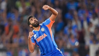Simply inevitable. He has had a terrific tournament yet again, and Jasprit Bumrah was able to put some gloss on it with a sequence of deadly dipping yorkers, which made the ball move like almost nobody else in the world of cricket can. Three quick wickets at the tail, finishing with scarcely believable figures of 4/15. (PTI)