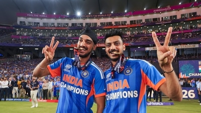 Total intensity when they're competing on the field – but off it, two of India's most charismatic players who you can never see without a smile. Arshdeep Singh busy making dozens of reels to entertain millions of fans, and Axar Patel the Indian vice-captain, ever-reliable and always keeping the mood light. (PTI) Total intensity when they're competing on the field – but off it, two of India's most charismatic players who you can never see without a smile. Arshdeep Singh busy making dozens of reels to entertain millions of fans, and Axar Patel the Indian vice-captain, ever-reliable and always keeping the mood light. (PTI)