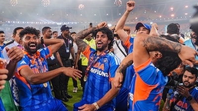 Ricky Martin got the evening started, Tilak Varma ended it off. And plenty of reason to dance and celebrate – never before has a team won a T20 World Cup on home turf. Do something like that, and who wouldn't dance? (PTI) Ricky Martin got the evening started, Tilak Varma ended it off. And plenty of reason to dance and celebrate – never before has a team won a T20 World Cup on home turf. Do something like that, and who wouldn't dance? (PTI)
