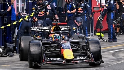 Max Verstappen drives out of the pits during the Formula One Australian Grand Prix at the Albert Park Circuit (AFP) Max Verstappen drives out of the pits during the Formula One Australian Grand Prix at the Albert Park Circuit (AFP)