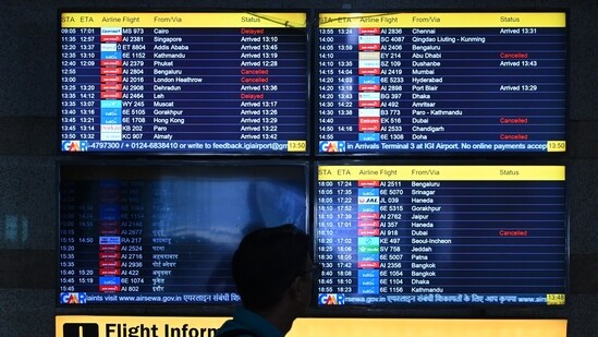 The civil aviation ministry on Sunday said that due to the ongoing situation in the Gulf, flight operations have been impacted across several sectors. (Vipin Kumar/ Hindustan Times)