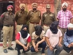 Accused of opening fire on a Payal resident in the custody of Khanna Police in Ludhiana on Sunday. (HT Photo)