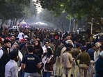 Back-to-back performances by Punjabi singers Karan Aujla on December 7 and Diljit Dosanjh on December 14 drew massive crowds to the Sector-34 ground, leading to long traffic snarls in the surrounding sectors. (HT File)