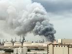 Smoke rises following a strike on the Bapco Oil Refinery, amid the U.S.-Israeli conflict with Iran, on Sitra Island Bahrain, March 9, 2026. REUTERS/Stringer