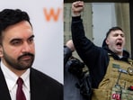 Zohran Mamdani (L) and far right activist Jake Lang (R).