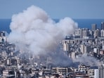 Smoke rises following an Israeli airstrike in Dahiyeh, Beirut's southern suburbs, Lebanon, on Monday, March 9, 2026. The white phosphorus attacks took place a week earlier, said HRW.