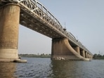 Old Yamuna rail bridge, commissioned in 1865, has served for more than 150 years in Prayagraj. (HT PHOTO)