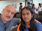 Anupam Kher with Vanshika, the late Satish Kaushik's daughter.