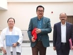 Arunachal Pradesh deputy chief minister Chowna Mein presented the state budget for 2026–27. (HT photo)