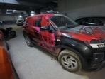 Bhati, who bought the SUV in January, said that when he asked around, people working near the Film City flyover told him three men on a scooter entered the parking at 2.27am. (HT Photo)