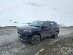 Jeep Compass munches miles effortlessly. In the picture above, it is parked near Baralachala Pass, where there was a thick layer of snow throughout the mountains.(Paarth Khatri)
