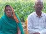 Manoj Kumar Chauhan with his wife Susheela in their village in UP’s Azamgarh district (HT) Manoj Kumar Chauhan with his wife Susheela in their village in UP’s Azamgarh district (HT)