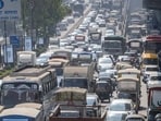 The order comes after authorities observed frequent congestion on the stretch due to heavy vehicle movement and roadside parking. (HT Photo/Satish Bate) Representational image