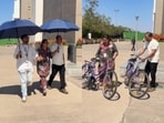 Infosys employee took parents to his office for the first time.